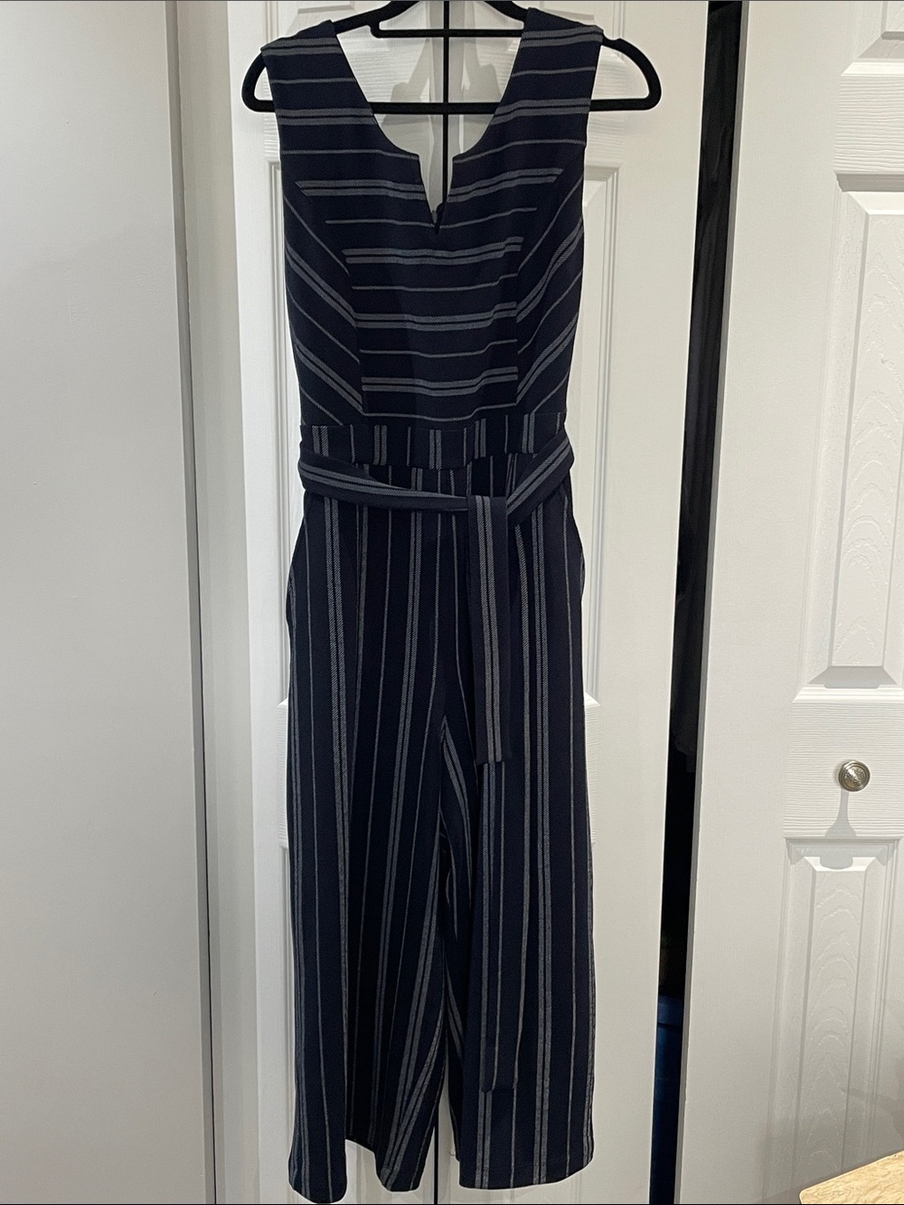 NWT Cleo NavyStriped Sleeveless Jumpsuit